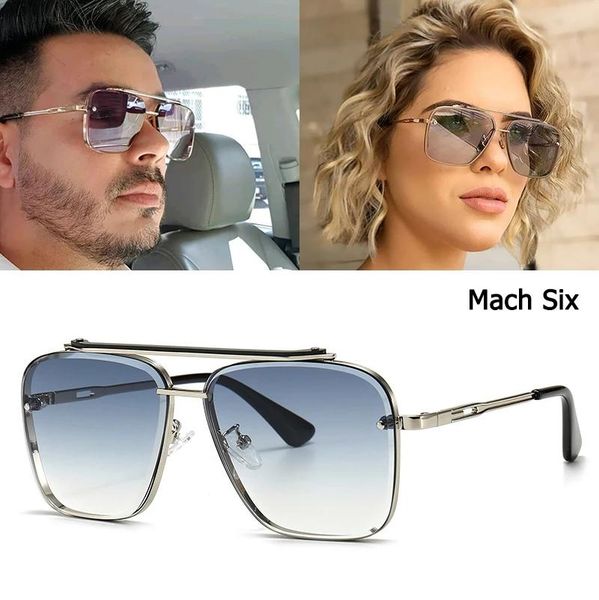 

sunglasses 2021 fashion classic mach six style gradient pilot cool men vintage brand design sun glasses uv400, White;black