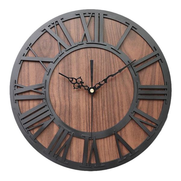 

wall clocks roman digital clock simulation wooden number craft acrylic (black shipment without