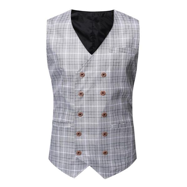 

men's vests plaid dress for men slim fit casual printed sleeveless jacket coat mens formal waistcoats party vest, Black;white