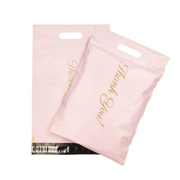 

storage bags 50pcs express bag 10*13inch pink tote courier self-seal adhesive thick waterproof pe poly envelope mailing