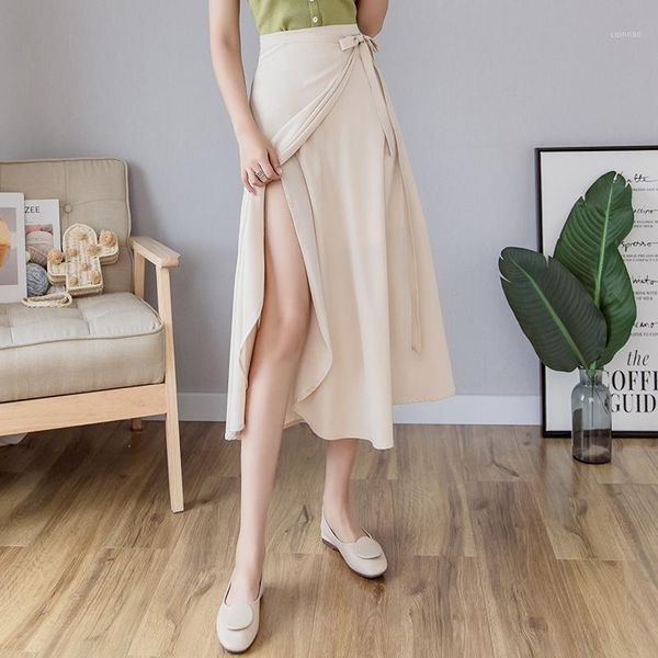 

skirts 2021 summer women's elegant one piece 3 colors casual lace up high waist a-line laidies fashionable long, Black