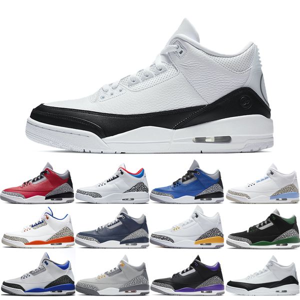 

3s 3 basketball shoes man woman blue cement cool grey court purple fragment knicks laser orange midnight navy pine red cement seoul size 36-