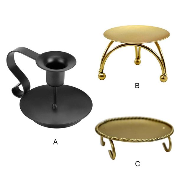 

geometric & round candle holder household iron table golden candlestick for party wedding ornament holders