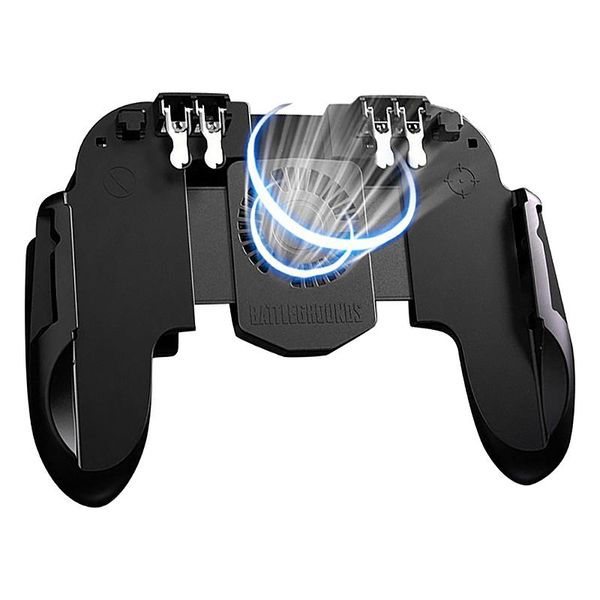 

game controllers & joysticks h9 controller fan battery six-finger joystick gamepad, with radiator fire button mobile handletrigger for pubg