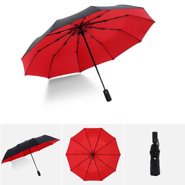 

umbrellas portable fully automatic double-layer umbrella strong wind resistance men/women business sunshade