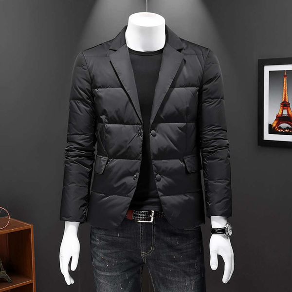 

men's down & parkas mens winter jackets hoodless fashion warm duck coats thick suits coat outer wear size m-4xl y1pr, Black