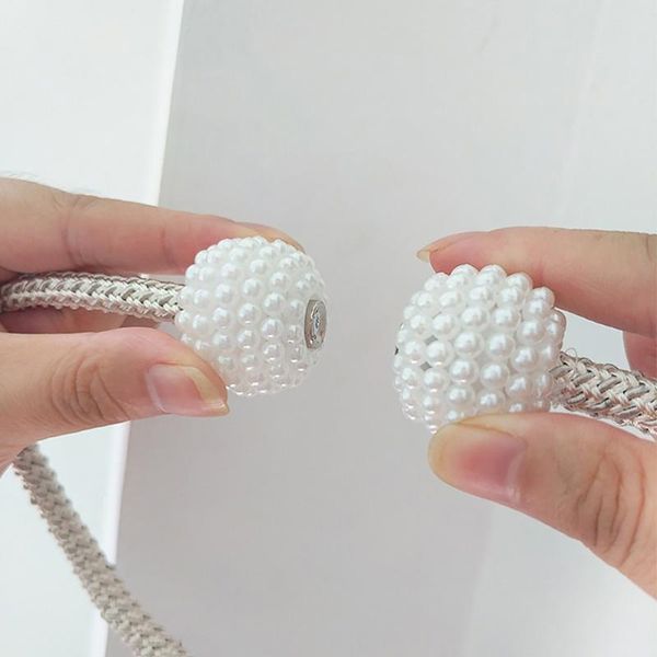 

curtain & drapes 4pcs creative clips buckles magnetic pearl tiebacks