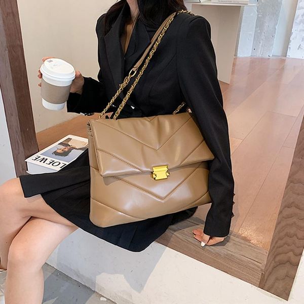 

evening bags high capacity pu leather women shoulder crossbody 2021 chain vintage handbags ladies casual totes female purses