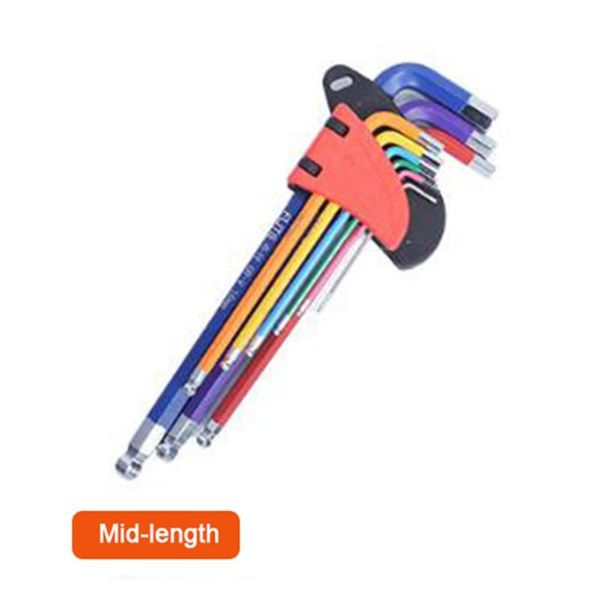 

hand tools 9pcs double-end l type screwdriver hex wrench set ball end allen folding key hexagon flat head spanner