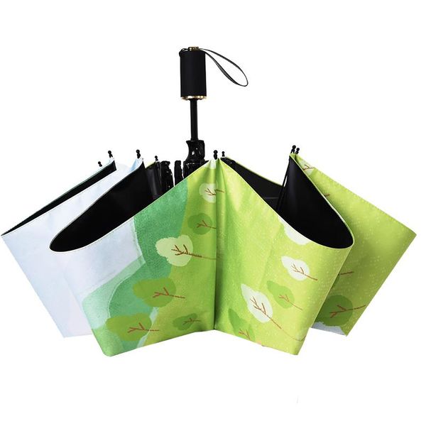 

parapluie black coating woman's umbrella sunny&rainy female folding sun man umbrellas art parasol rain gear paraguas