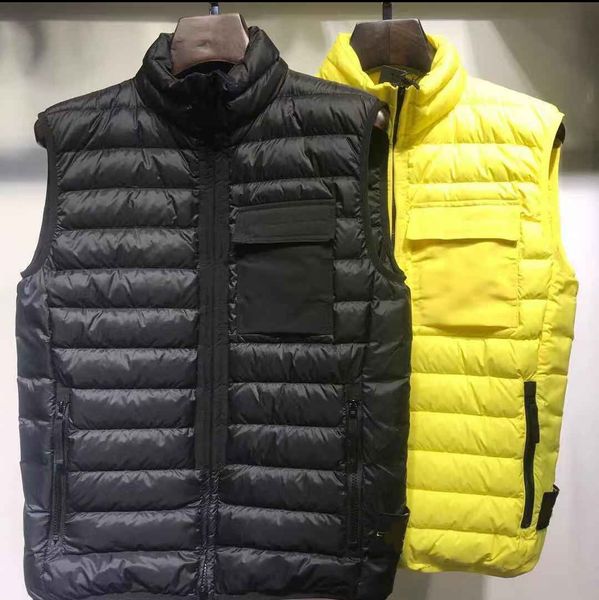 

men's down coat designer cptoney island loose feature warm stoney new winter official website label down zipper vest, Black