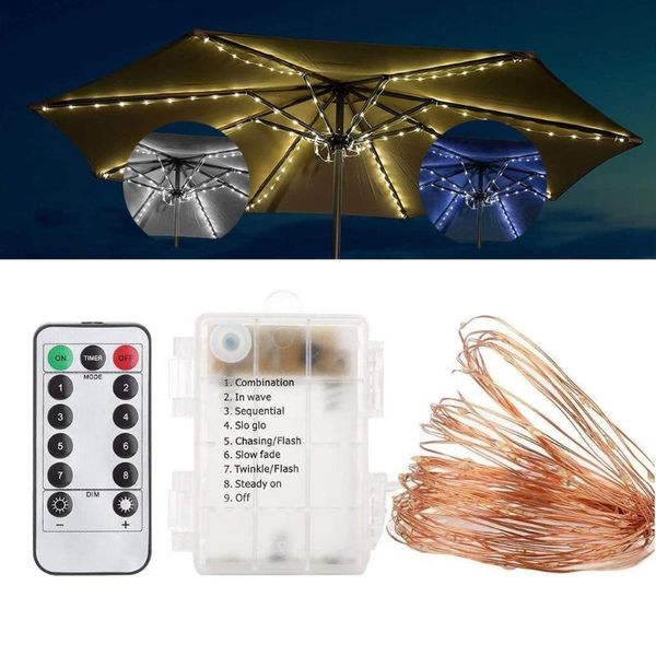 

strings q9qf patio led umbrellas string lights waterproof outdoor parasol lighting with remote control for use