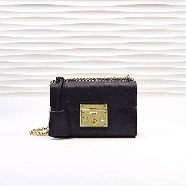 

lady padlock shoulder bag classic embossed handbag