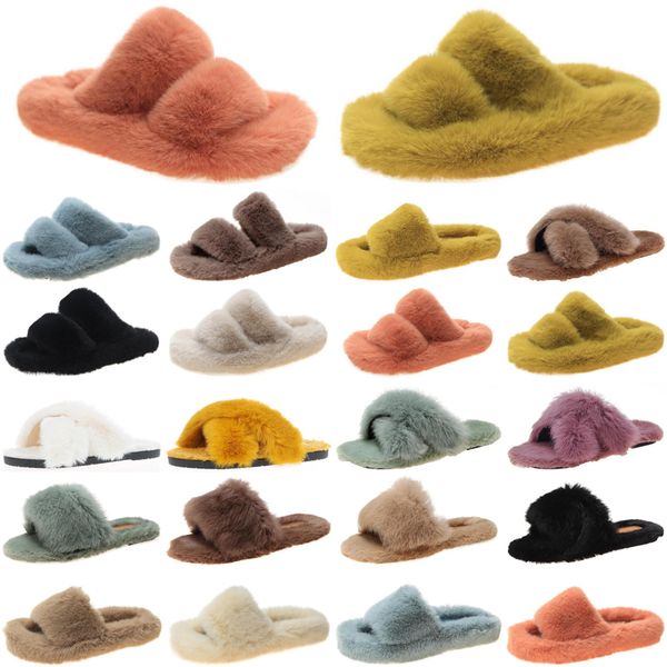 

2021 luxury women slides slippers shoes womens comfortable loafer black yellow slide slipper flat flip flops size 35-40 color44