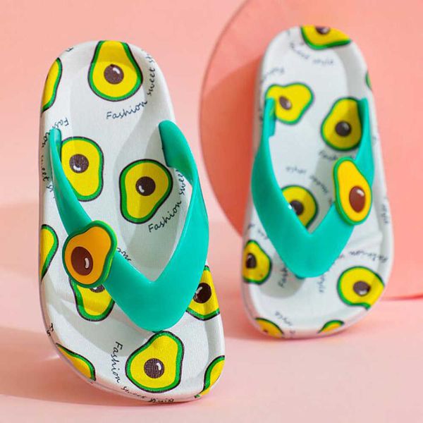 

summer fruit children slippers for boys girls shoes pvc soft bottom non-slip beach sandals kids home bathroom flip flops qq640 210712, Black;grey