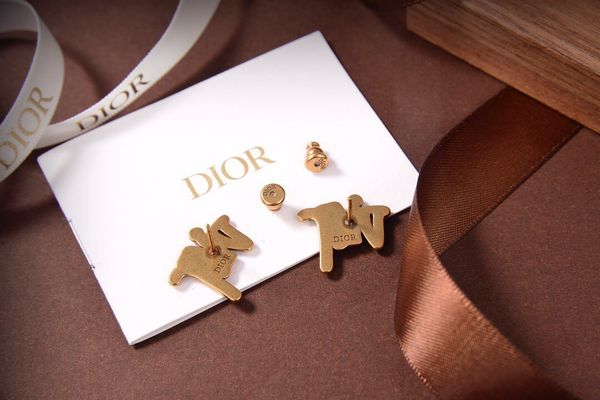 

special offer 2021 luxury designer jewelry d's 21 earrings, bare letters, bronze women's earrings, Silver