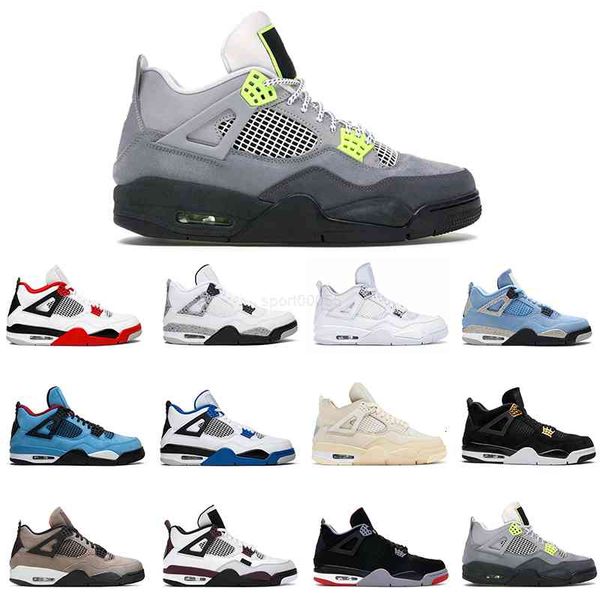 

men outdoor shoes taupe haze university blue 4s 4 sail black cat fire red trainer fashion sneakers 7-13