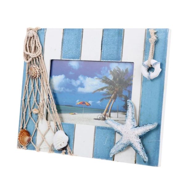 

1pc mediterranean theme po frame wooden picture ornament holder frames