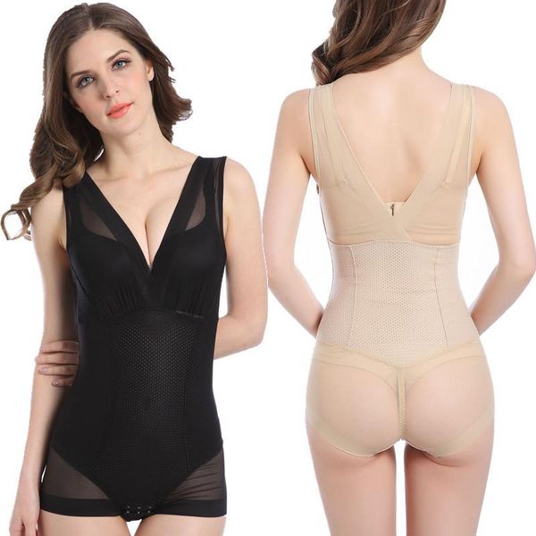 

women's shapers sure you like body shaper women shapewear bodysuit high waist trainner bulifter slimming fat burning open crotch corset, Black;white