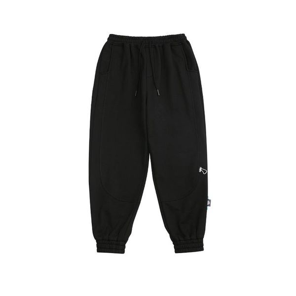 

men's pants chunxiachao brand retro solid color personalized tailoring elastic corset casual knitting, Black