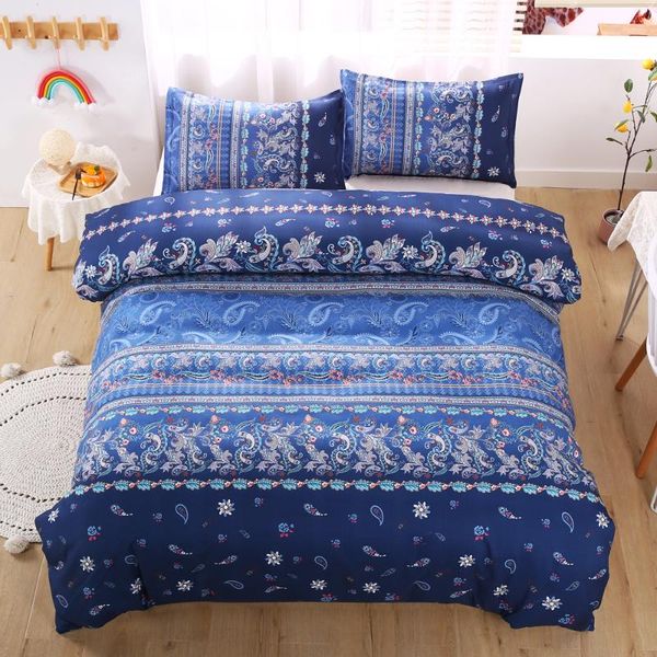 

bedding sets persian style blue set soft paisley flower bed linen us king bedclothes pillowcase comforter quilt duvet cover