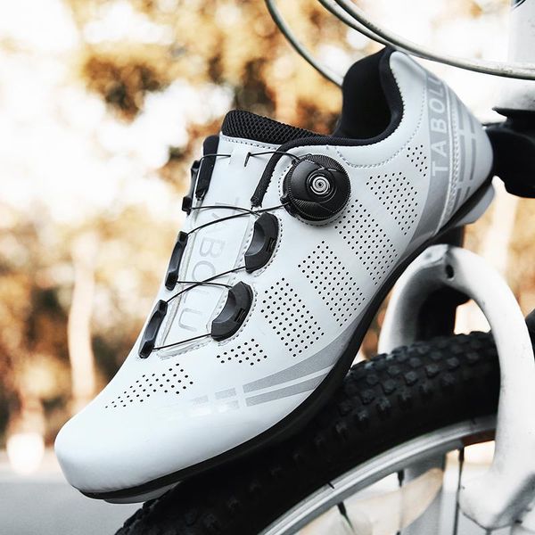 

cycling footwear men's road shoes compatible mountain bike women spd-sl lock cleats fast rotating buckle bicycle sneakers, Black