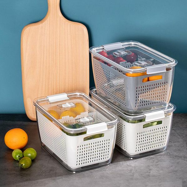 

storage bottles & jars fresh produce containers fridge drip basket saver refrigerator set vegetable fruit
