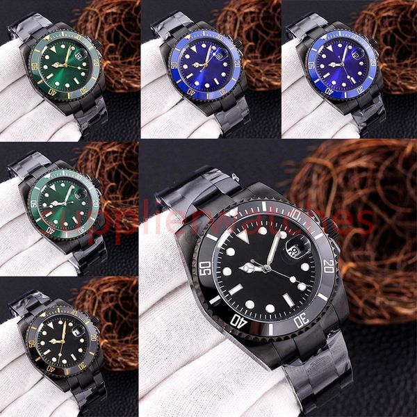 

Hjd Fashion watch Ceramic Bezel Stainless Steel Strap Cerachrom Black green bezel Automatic Rose gold men Watches water proof rolx diving Wristwatches submarine