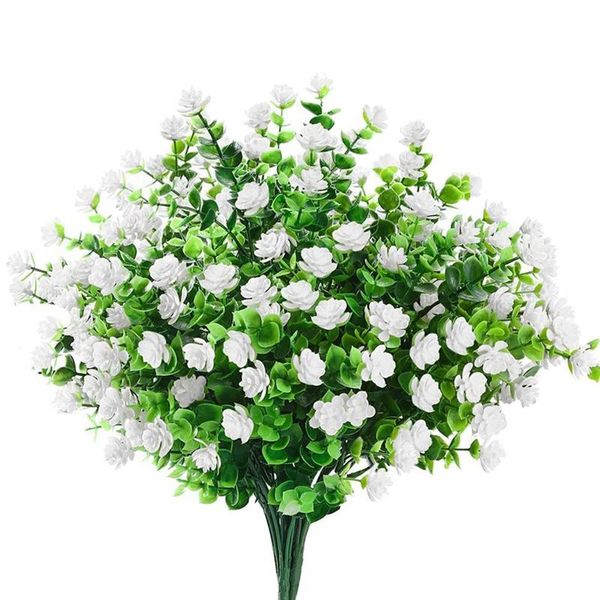 

decorative flowers & wreaths artificial outdoor, 8 bundles faux plants greenery shrubs indoor outdoor home garden decor