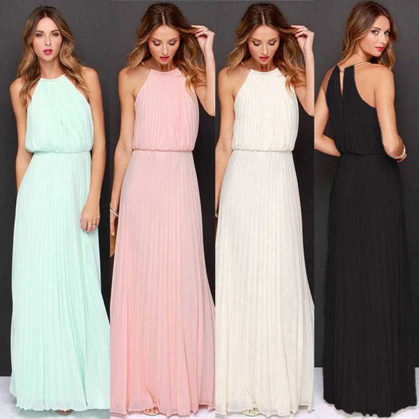 

sleeveless rein pleated fashion dress long skirt, White;black