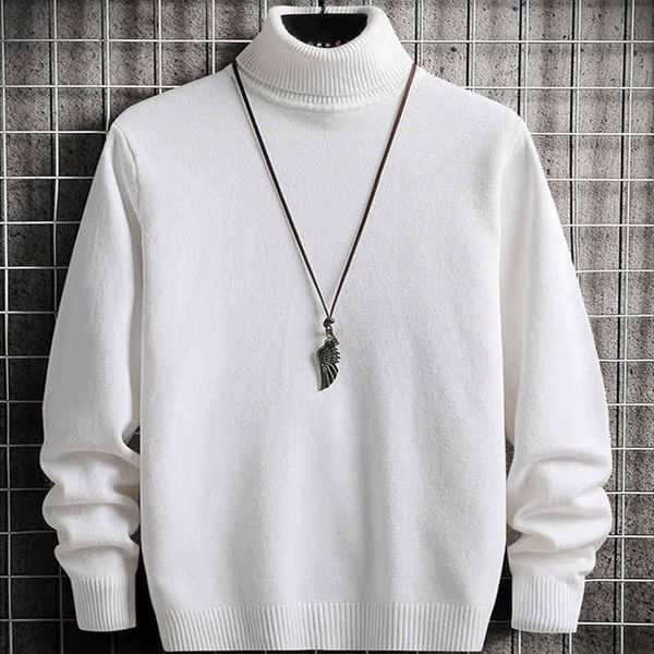 

spring autumn acrylic men's turtleneck long sve pullover knitted solid slim thin korean style fashion casual sweater, Black