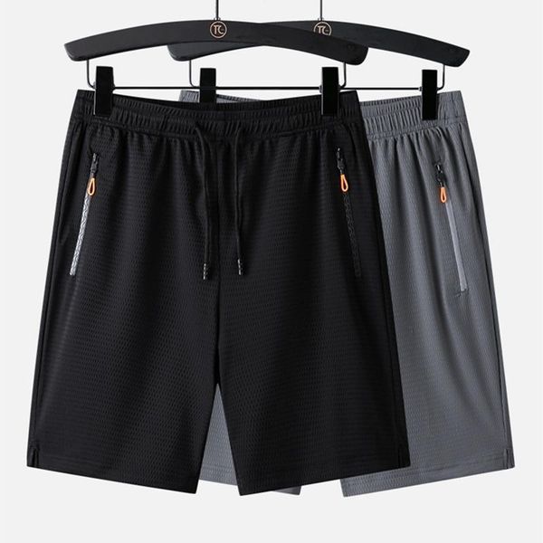 

men's shorts basketball swea large mesh elastic summer breeches nylon black grey spandex sweat plus size men clothing, White;black