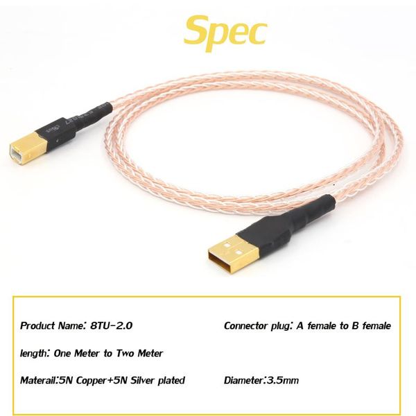 

smart power plugs 8cu usb copper+silver interconnect cable with a to b plated gold connection audio digital