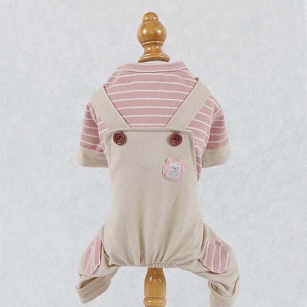 

dog apparel cat jumpsuit rompers striped pet puppy coat jacket spring/summer clothes 2 colours 6 sizes