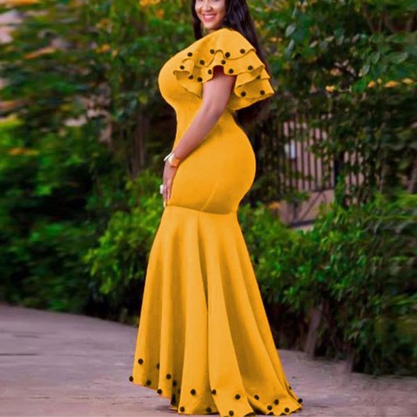 

casual dresses yeinchy women plus size v neck ruffles maxi party bodycon beading dress fe3010, Black;gray