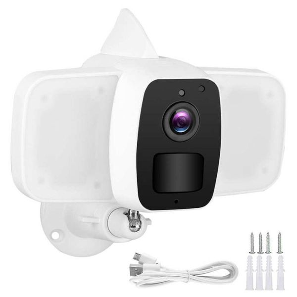 

camera 1080p wifi floodlight pir night vision ip65 waterproof for home garden security work with tuya camaras de ip cameras