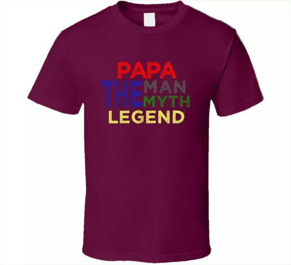 

papa the man myth legend tee funny father's day vintage classic men t shirt new, White;black