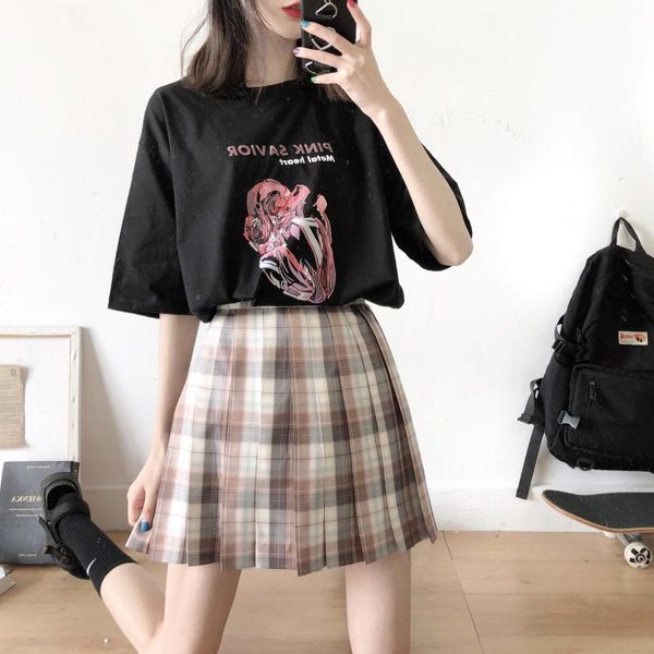 

women's t-shirt summer oversize aesthetic y2k tshirt women harajuku print crop t shirt kawaii casual short tee punk korean anime, White