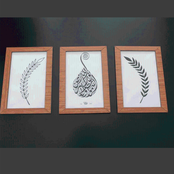 

3 pieces brown frame design 30x20 cm home decoration wall art quality material wooden for living room modern stylish frames
