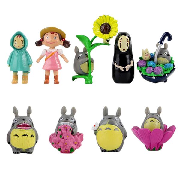 

3-5cm 9pcs/lot Anime My Neighbor Totoro No Face Man Toy Hayao Miyazaki Mini Garden PVC Action Figures Kids Toys