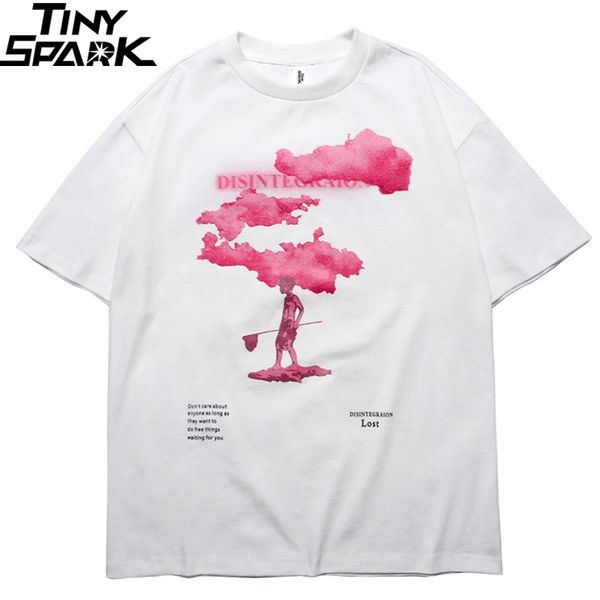 

factory6s7a hop 2020 streetwear harajuku tshirt pink cloud hip t shirt men summer short sleeve t-shirt cotton fashion blac, White;black