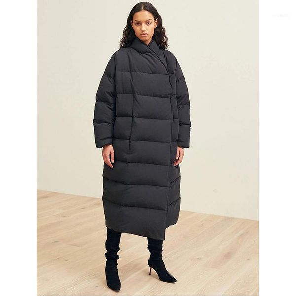 

women's down & parkas ael 90% white duck jacket women winter long thick coat for high-necked parka warm female waterproof1, Black