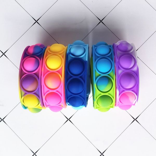 

2021 dhl bracelet bubble puzzle decompression finger music silicone toy watch band