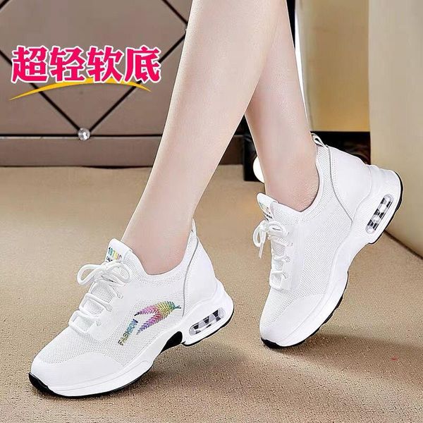 

flat women's shoes white casual mesh travel sneakers surface breathable one pedal boots, Black