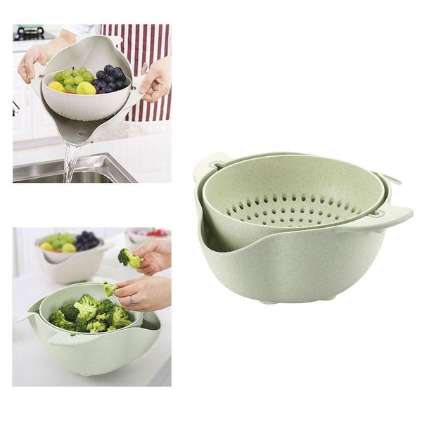 

hanging baskets plastic water filter basket bowl fruits vegetables washing drain double layer kitchen high quality