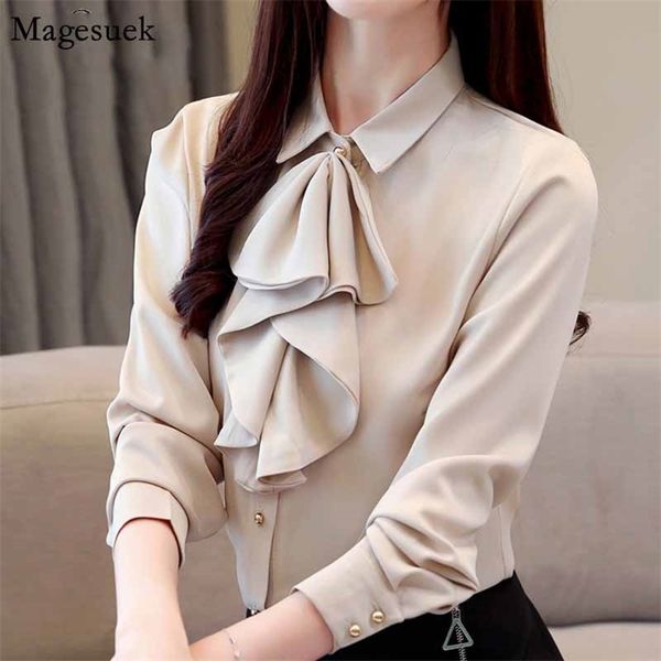 

fashion womens and blouses plus size chiffon blouse spring office shirt long sleeve shirts 2030 210518, White