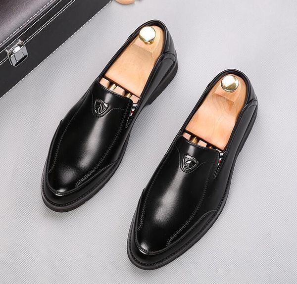 

dress shoes luxury designer men pointed black slip on flats male wedding oxford formal prom sapato social masculino