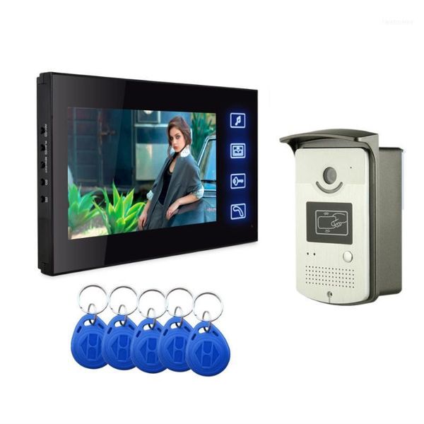 

smartyiba 7" video doorbell color touch screen dvr recording doorphone intercom rfid cards password access remote unlock11