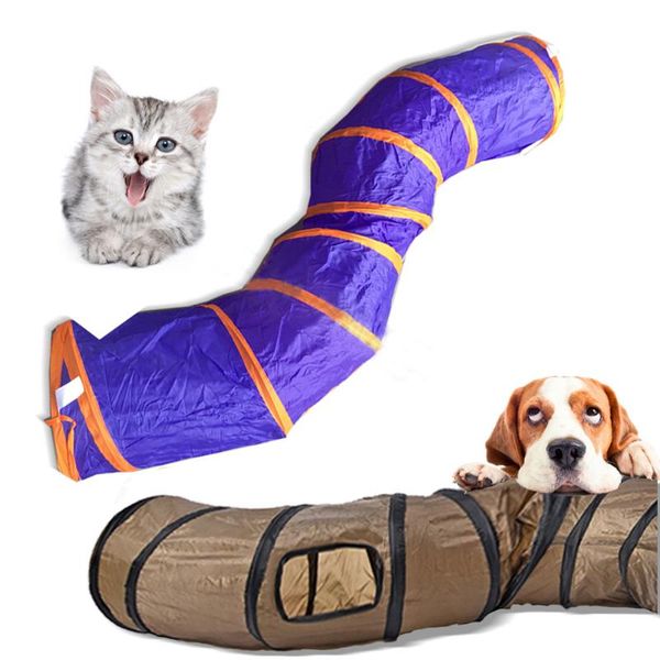 

"s"funny pet tunnel cat play brown foldable 1 holes kitten toy bulk toys