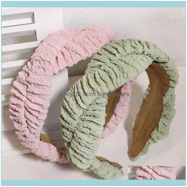 

aessories & tools productswomen girl bubble wrinkled bandana ruffle twist braided wave wide headband sweet aron candy color hair hoop aessor